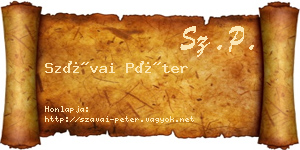Szávai Péter névjegykártya